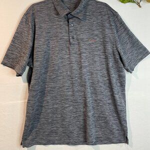 Greg Norman Men's 5 Iron Space Dye Performance Golf Polo Gray Size L